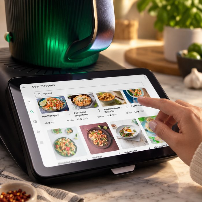 Searching Pad Thai recipes on the TM7 touchscreen