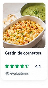 Fiche de recette Cookidoo : Gratin de cornettes