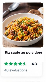 Fiche de recette Cookidoo : Riz sauté au porc doré