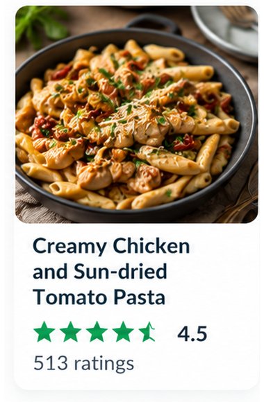 Cookidoo recipe card: Creamy Chicken and Sun-dried Tomato Pasta