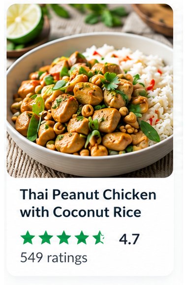 Cookidoo recipe card: Thai Peanut Chicken with Coconut Rice