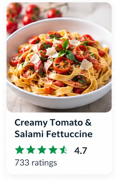 Cookidoo recipe card: Creamy Tomato & Salami Fettuccine